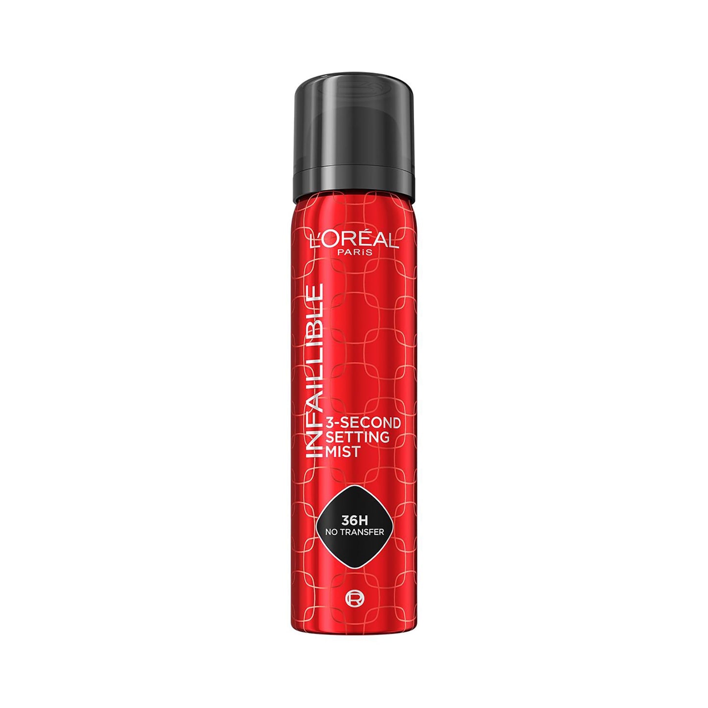 L'Oréal Paris Spray de fijación para maquillaje fijo, resistente a la transferencia en 3 segundos, spray de fijación para hasta 36 horas de duración, 3 segundos de estiércol, 1 x 75 ml