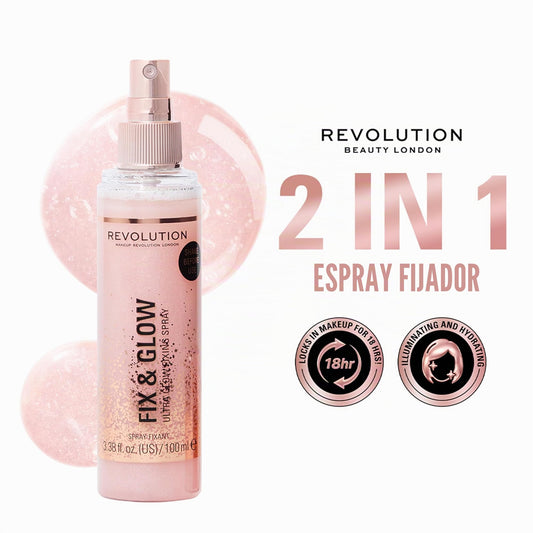 Revolution Spray Fijador Fix & Glow, 100ml, el embalaje puede variar