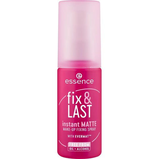 essence SPRAY FIJADOR DE MAQUILLAJE fix & LAST instant MATTE, matificante, fijación, mate (50ml)