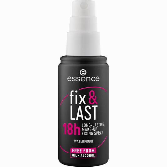 essence SPRAY FIJADOR DE MAQUILLAJE DE LARGA DURACIÓN fix & LAST 18h, matificante, fijación, expresión del resultado, mate (50ml)