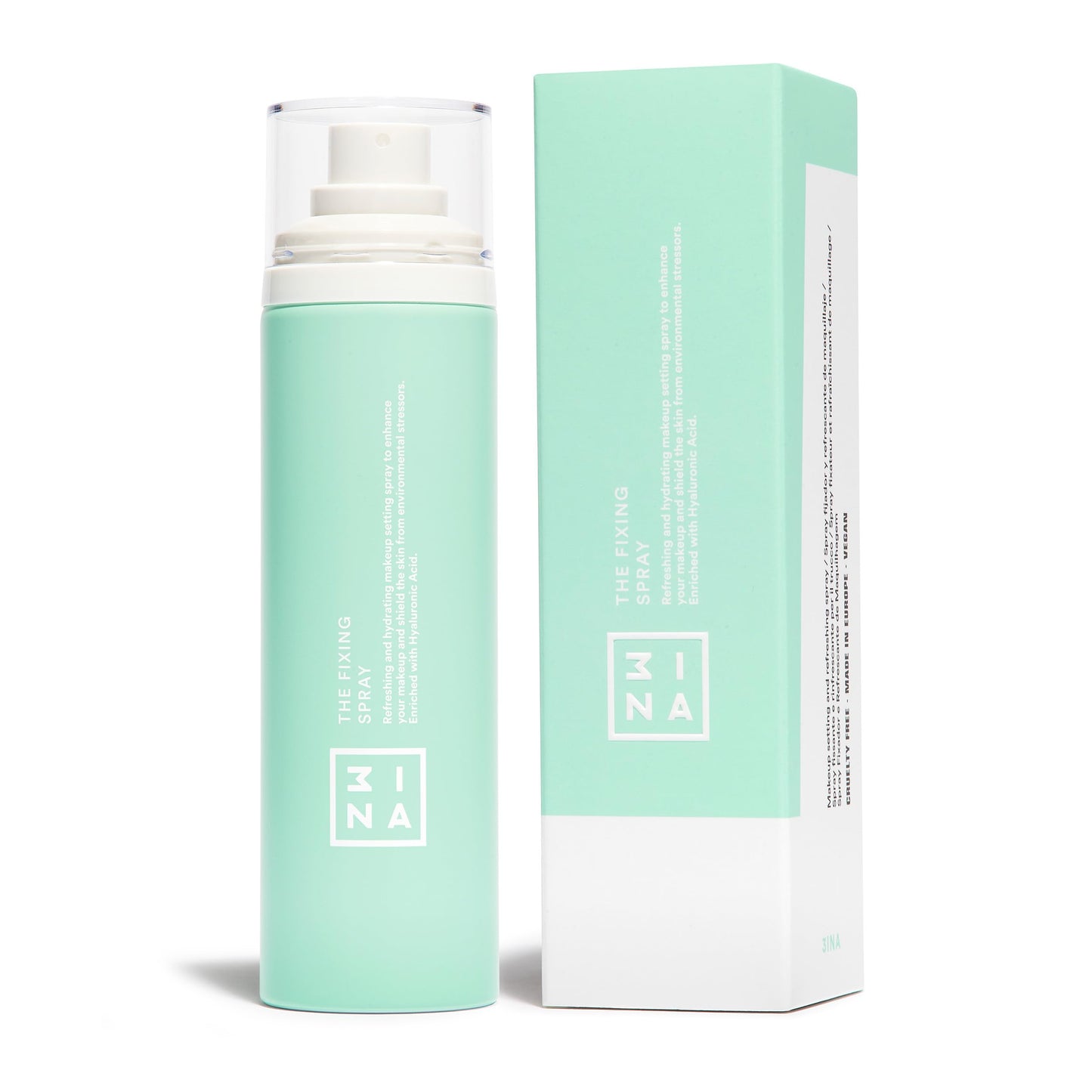 3INA MAKEUP - The Fixing Spray - Fijador de Maquillaje Revitalizante Con Cafeína y Ácido Hialurónico - Setting Spray Refrescante de Secado Rápido - Para Todo Tipo de Pieles - Vegano - Cruelty Free