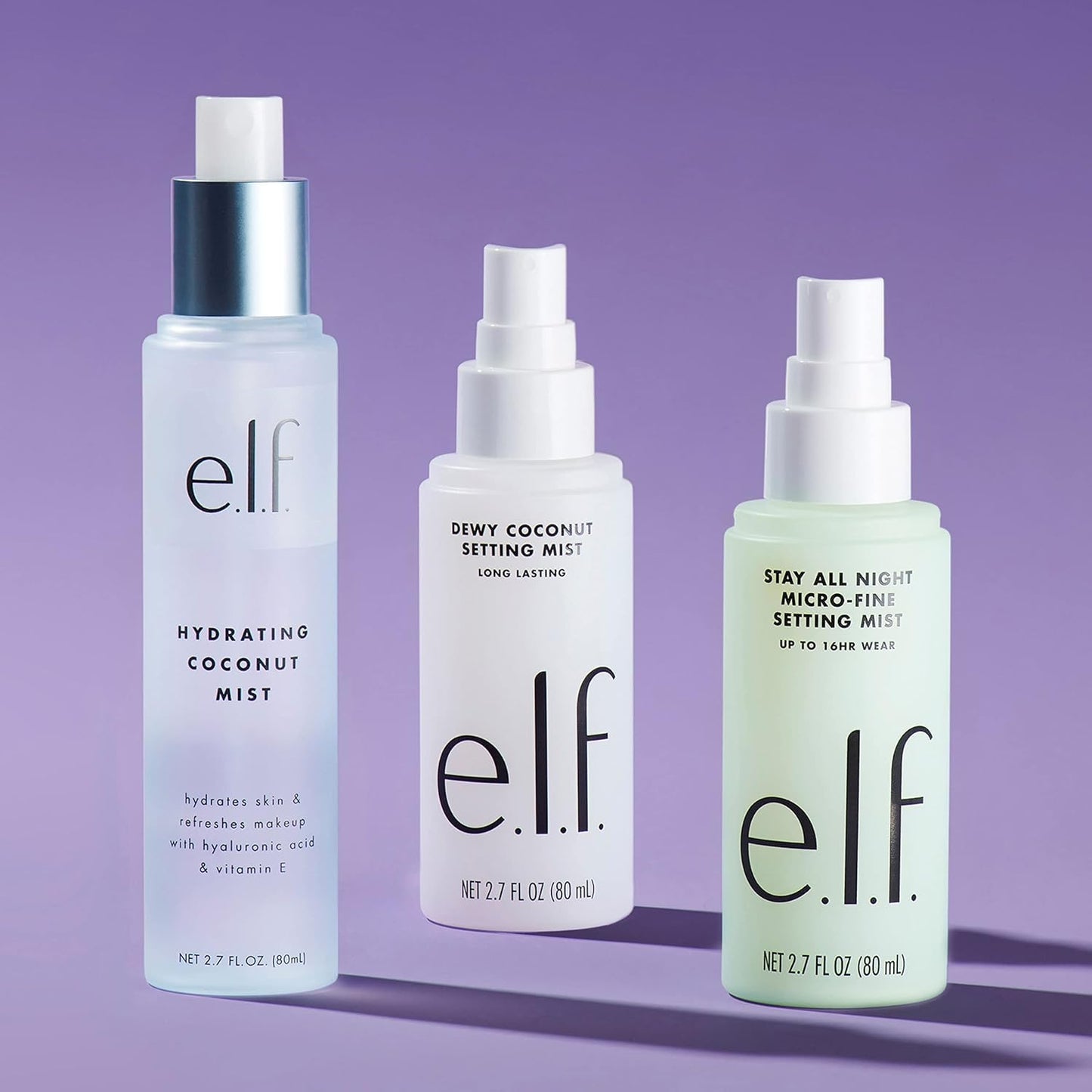 e.l.f. Spray fijador de coco Dewy, spray fijador de maquillaje, hidrata y acondiciona la piel, 80 ml