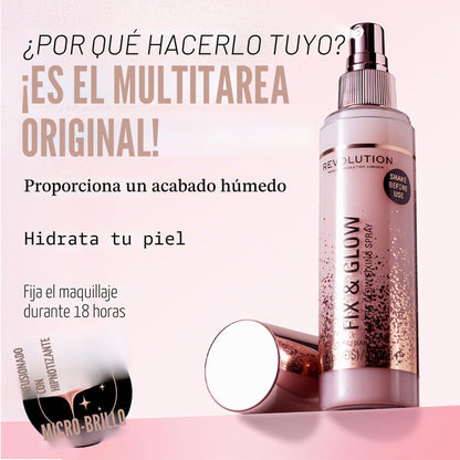 Revolution Spray Fijador Fix & Glow, 100ml, el embalaje puede variar