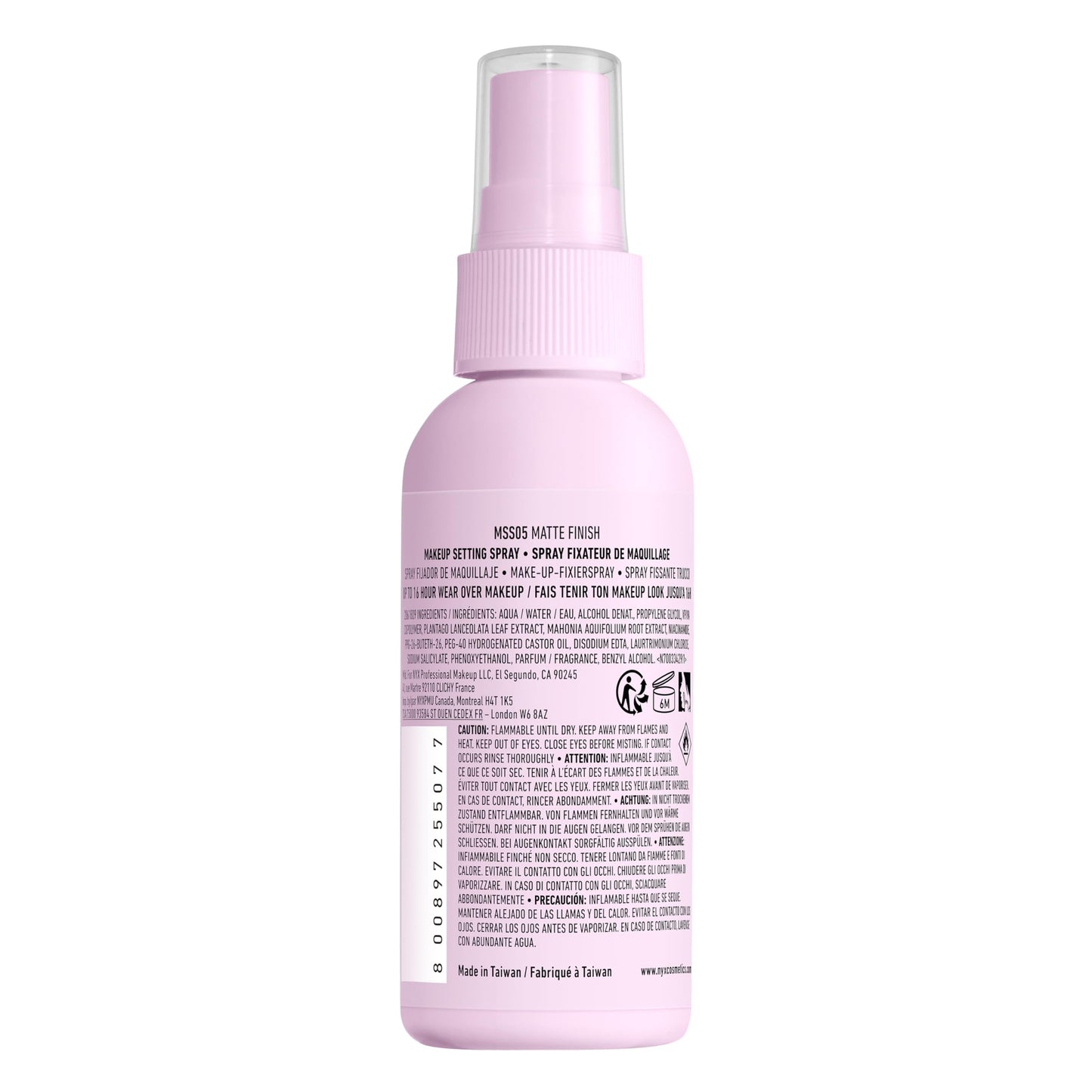 NYX PROFESSIONAL MAKEUP, Marshmellow Setting Spray, Fijador de Maquillaje con Acabado Mate, que No Transfiere y Prolonga la Duración del Maquillaje hasta 16H, 60 ml