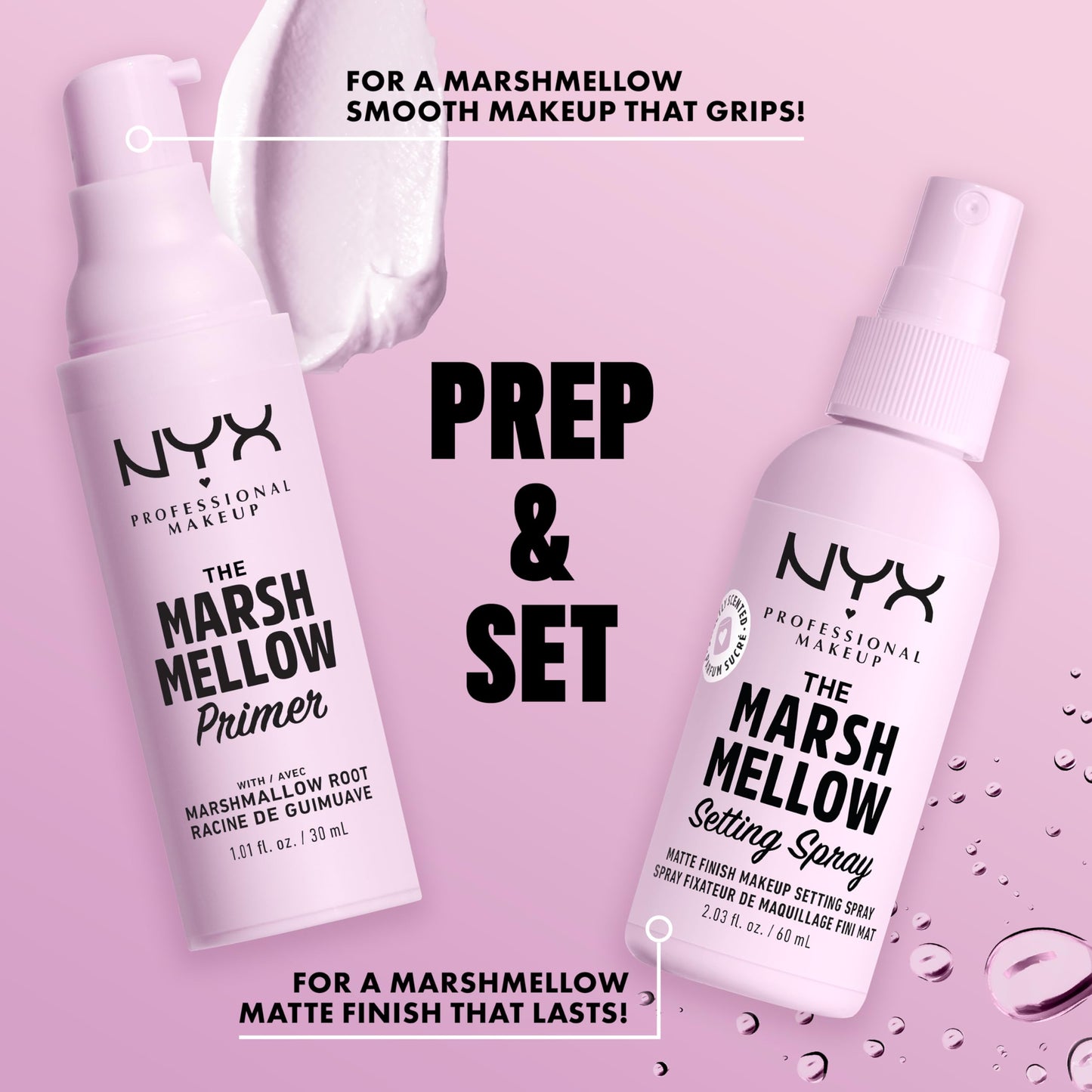 NYX PROFESSIONAL MAKEUP, Marshmellow Setting Spray, Fijador de Maquillaje con Acabado Mate, que No Transfiere y Prolonga la Duración del Maquillaje hasta 16H, 60 ml