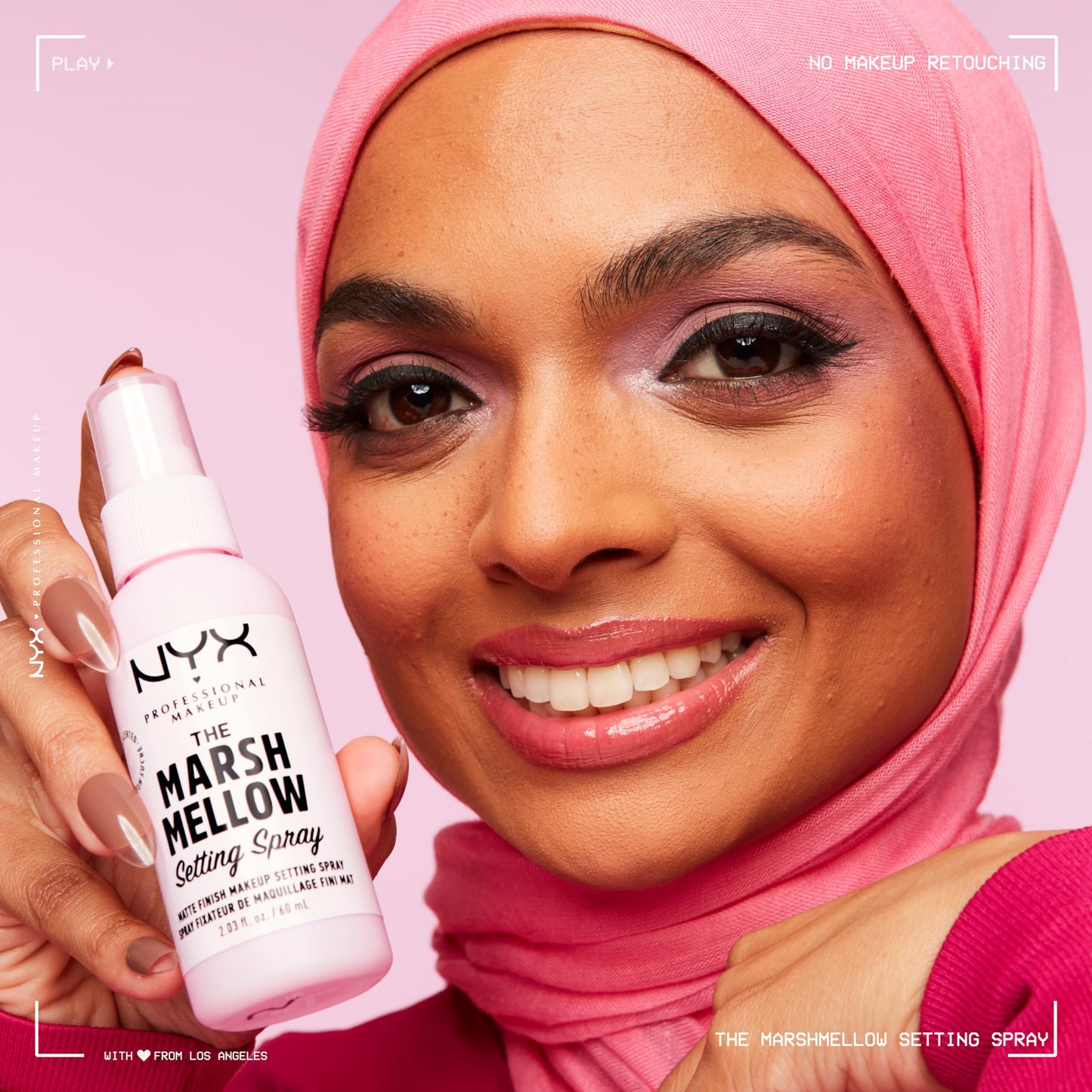 NYX PROFESSIONAL MAKEUP, Marshmellow Setting Spray, Fijador de Maquillaje con Acabado Mate, que No Transfiere y Prolonga la Duración del Maquillaje hasta 16H, 60 ml